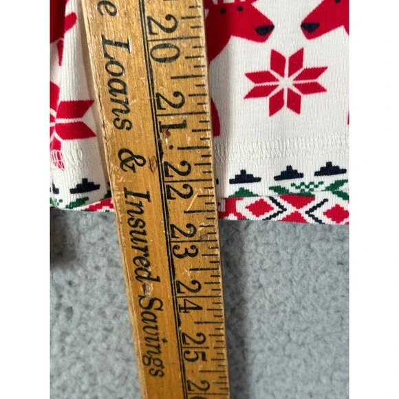 Hanna Andersson Womens Pajama 2 Piece Set S Red Reindeer Red Reindeer Fair Isle - Picture 10 of 13